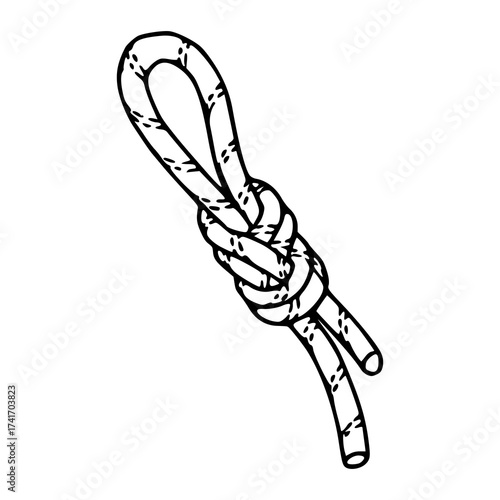 detailed vector drawing of a mountaineering figure 8 knot