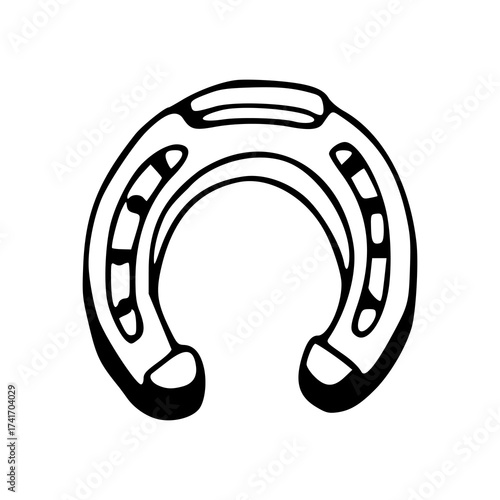 horse shoe outline and good luck symbol