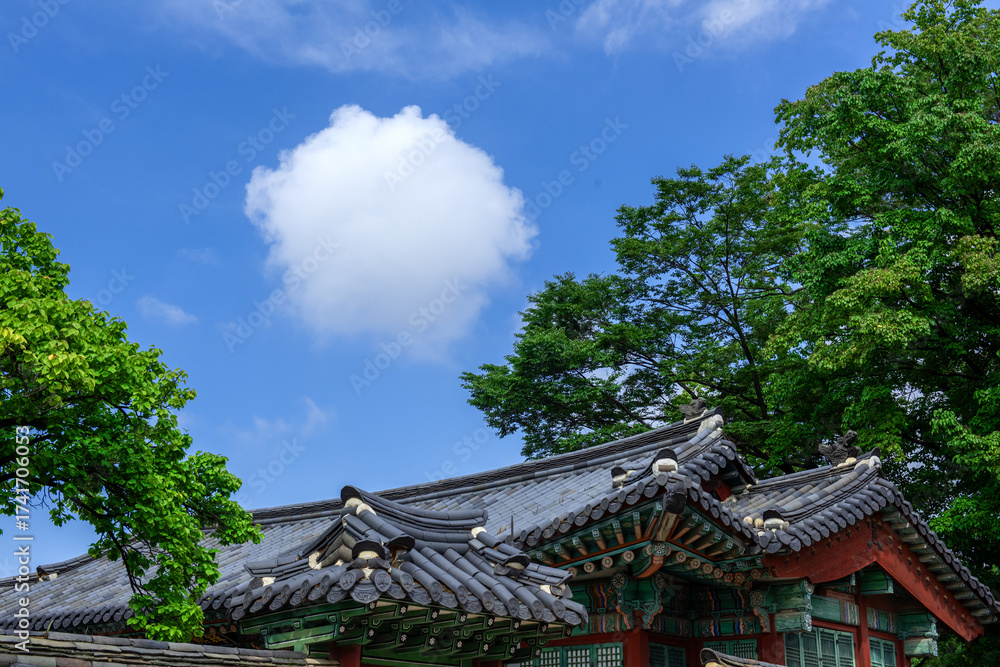 Fototapeta premium Landscape of Palace, Beautiful Palace is the Korea traditional Cultural Heritage.