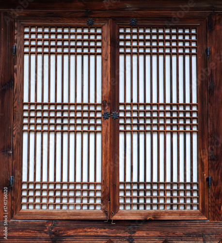The Korean traditional abd beautiful windows and door.