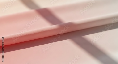 Abstract Pink Paper with Shadows and Soft Lighting on Smooth Surface