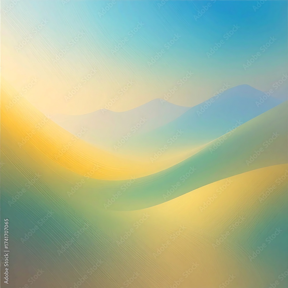 Fototapeta premium Soft, blended landscape of hills and valleys