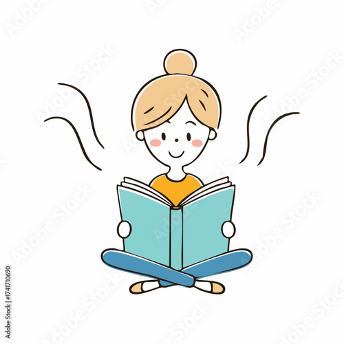 A woman engrossed in reading a book, lost in the world within its pages