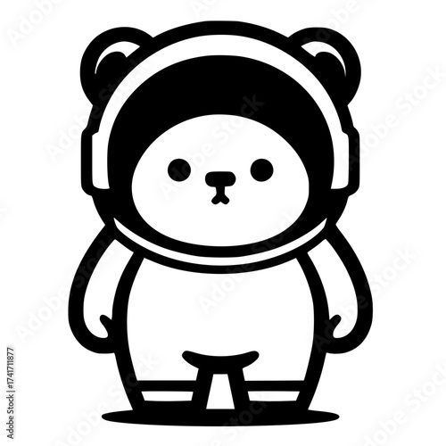 Silhouette of astronaut bear doll