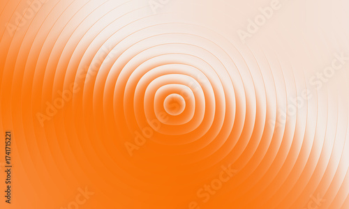 Illustration of concentric circles of orange and white create a ripple effect on a gradient background