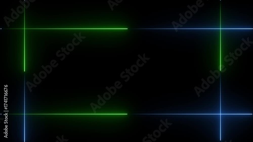 Wallpaper Mural Abstract Neon Frame with Blue and Green Glowing Lines on Black Background border Torontodigital.ca