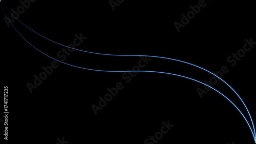Wallpaper Mural Two Abstract Blue Curved Lines Against Black Background Neon Design image photo Torontodigital.ca