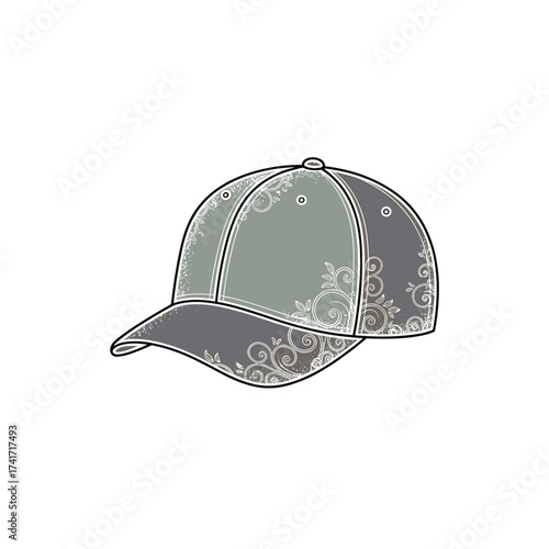 Decorative cap design with floral patterns