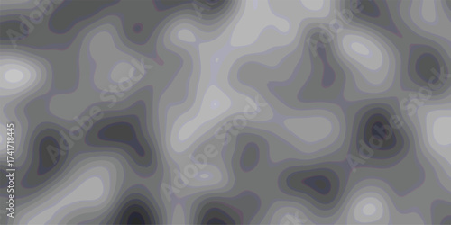 Abstract grayscale topographic map contour lines with a subtle 3D effect and soft shadows creating a textured background pattern for design