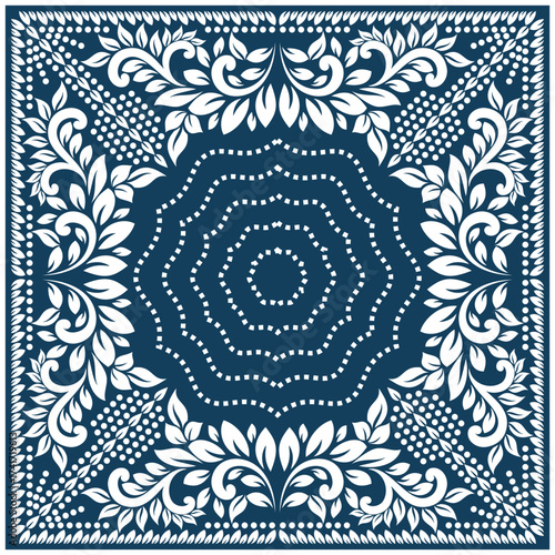 Bandana pattern leaf vector design editable