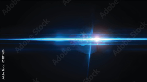 A vibrant blue light streak against a dark background, creating a sense of motion and energy