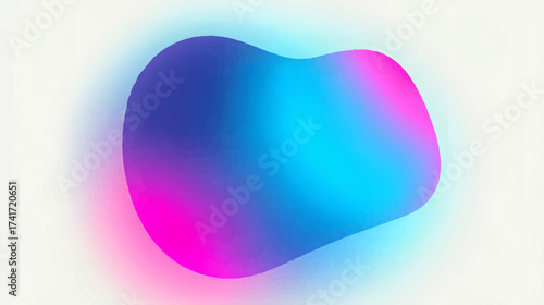A smooth, abstract shape with a gradient of blue and pink colors, creating a soft and fluid appearance isolated on white background
