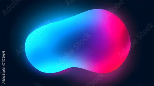 A smooth, abstract shape with a gradient of blue and pink colors, creating a soft and fluid appearance isolated on white background