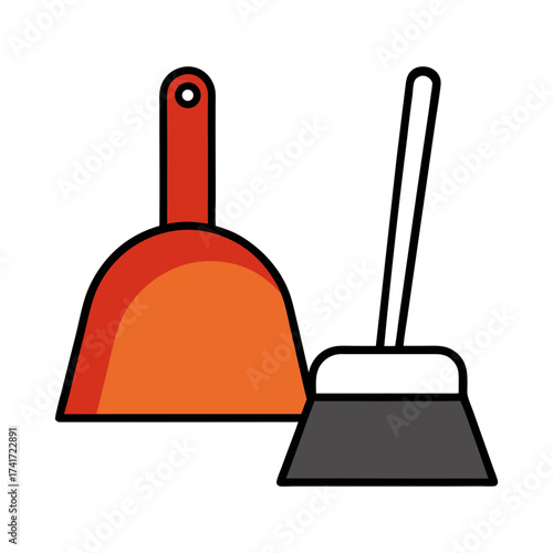 vector illustration of a mop
