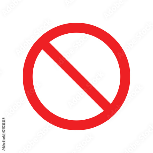 Striking red prohibition sign conveys restriction, denial, and absolute forbidden access