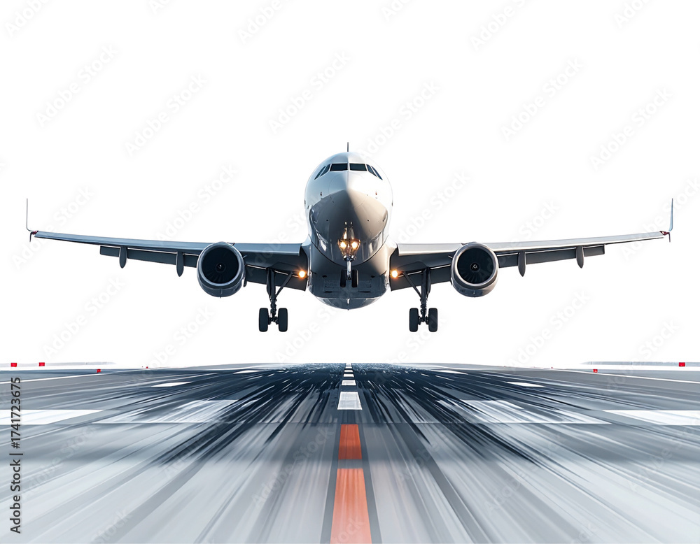 Fototapeta premium Jet Airplane Taking Off into Clear Sky