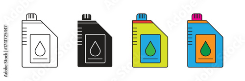 Oil or kerosene container icon set. Flat vector design of oil or kerosene container.