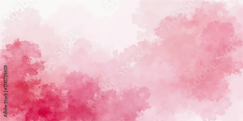 Abstract pink watercolour background with splashes and textured artistic design