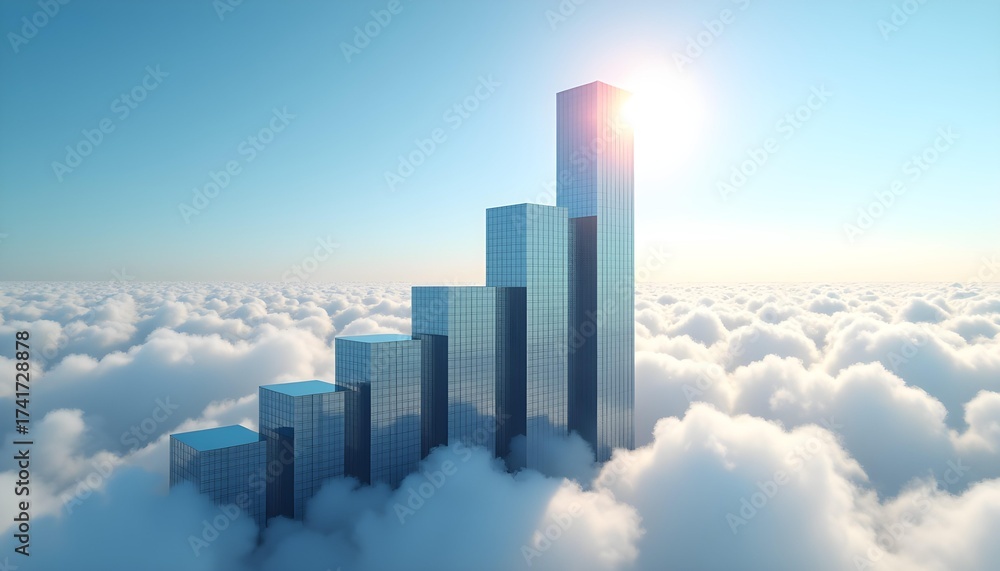Fototapeta premium Towering Ambition: Architecture of Market Dominance