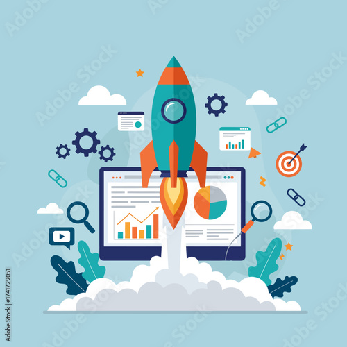 infographics background seo optimization