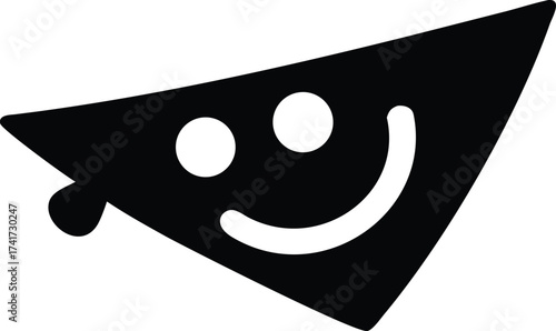 Sad rain cloud icon simple flat vector glyph isolated on white background for weather forecast apps and infographics