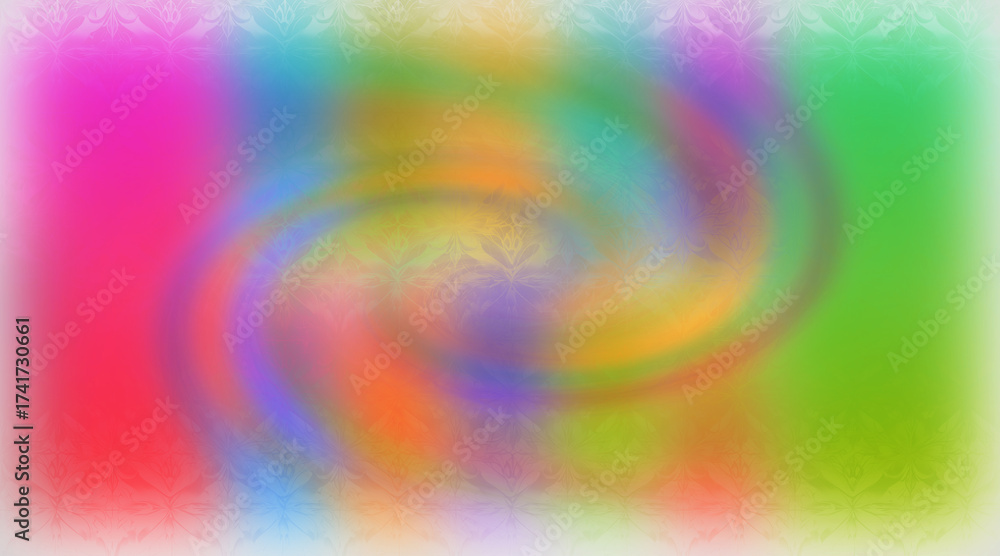 Obraz premium Colorful Swirl Pattern Abstract Design with Ornate Overlay and Soft Pastel Hues