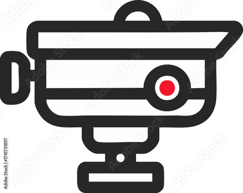 Security camera icon for surveillance monitoring safety and protection
