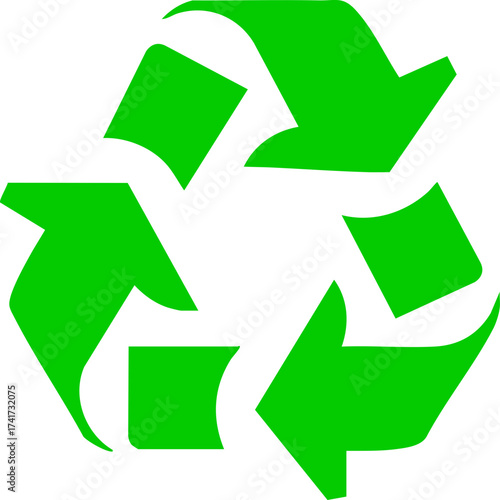 Green recycle symbol icon representing sustainability concept
