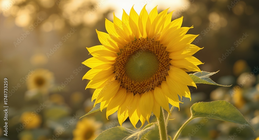 Obraz premium Close-up of a Vibrant Sunflower in Sunlight