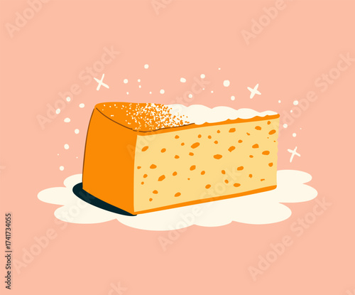 Castella Sponge Cake Slice