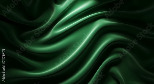 Wallpaper Mural Abstract emerald green silk fabric with elegant smooth folds and soft light reflections, creating a luxurious and sophisticated background Torontodigital.ca