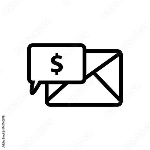 Email with Dollar Sign Financial Communication and Transactions