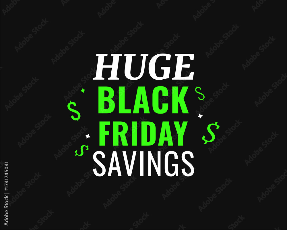 Naklejka premium huge black friday savings poster design