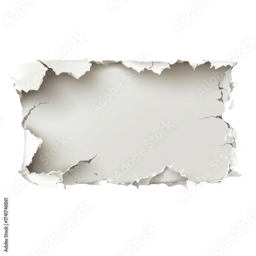 AI Image A deconstructed paper rectangle with jagged edges against a stark black backdrop offering