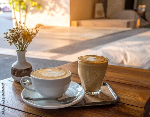 カフェラテと落ち着いた空間