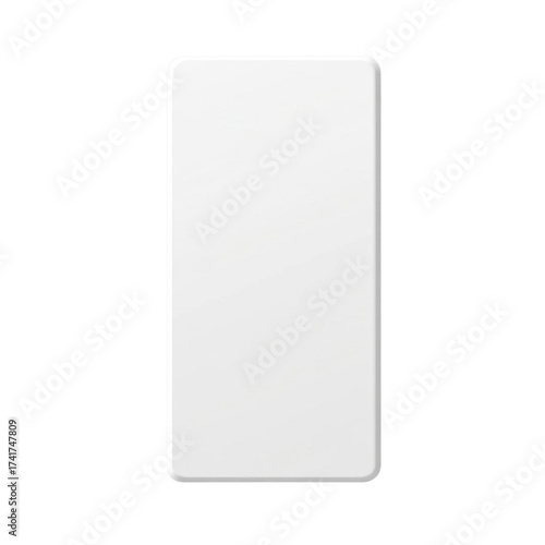 AI Image A pristine white rectangular object with rounded corners against a stark black backdrop