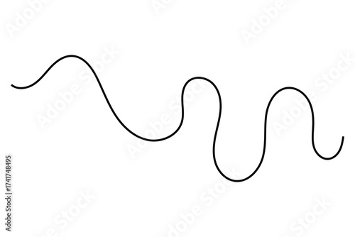 squiggle wave and wavy curve thin line icon, abstract wave line icon.