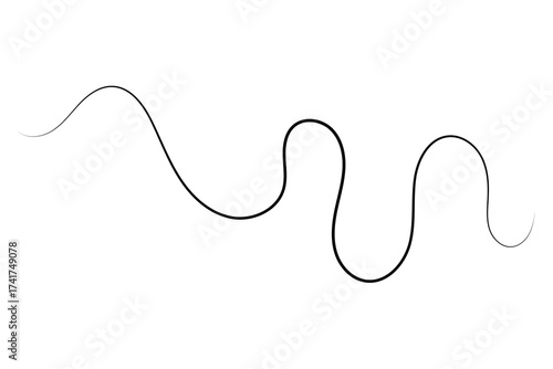 squiggle wave and wavy curve thin line icon, abstract wave line icon.