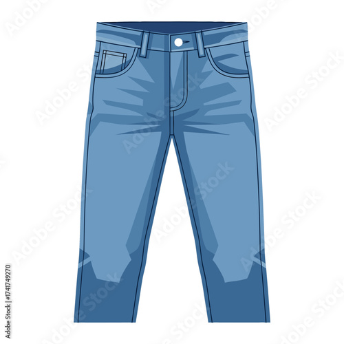 Light blue denim jeans with stitching