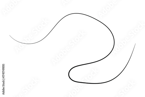 squiggle wave and wavy curve thin line icon, abstract wave line icon.