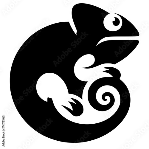 Simple chameleon logo silhouette