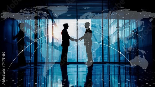 Global business partnership and symbol of international cooperation