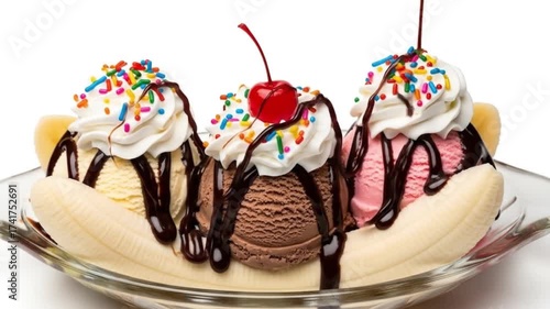 Delectable banana split delight presentation