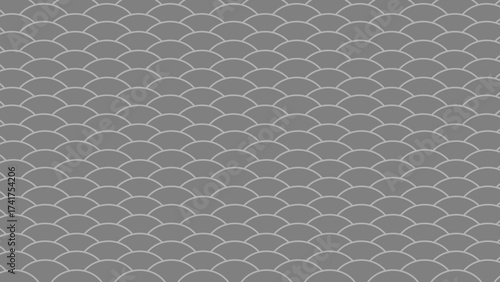 Elegant, seamless vector pattern featuring repeating scallop or wave shapes in two shades of gray/monochrome. Ideal for corporate branding, minimalist web design, packaging, and neutral backgrounds.