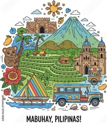 Philippine Landmarks and Places Circular Design 3