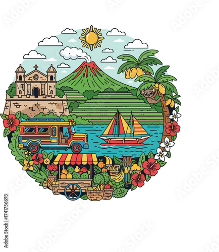 Philippine Landmarks and Places Circular Design 2