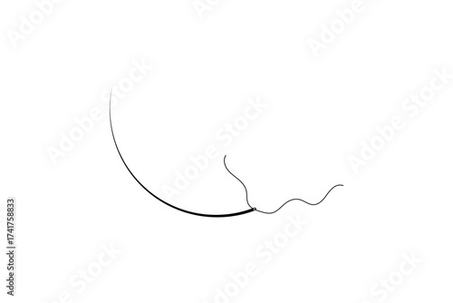 Surgical Needle icon, Suture Needle and thread icon, vector illustration.