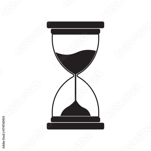 hourglass timer flat icon vector
