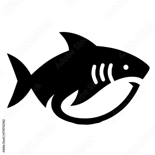 Simple shark logo silhouette vector design