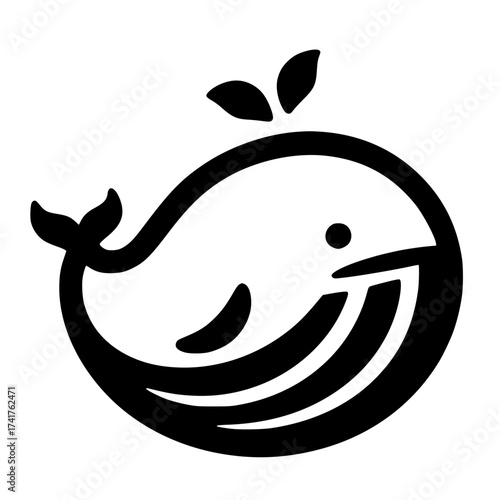 Cute little whale logo